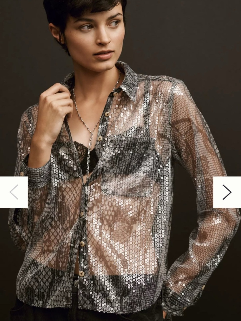 Pilcro Shrunken Sequin
Buttondown Shirt